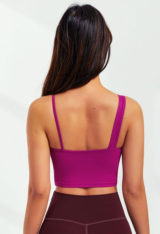 Asymmetrical Shoulder Backless Sports Bra - Selma – Mayzia